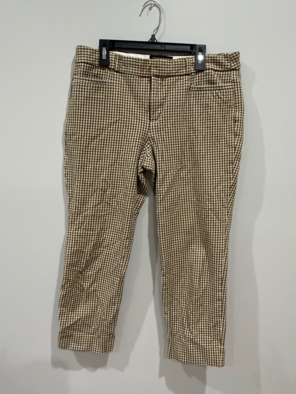 Banana Republic Tan & Black Checked Chinos